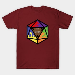 Rainbow Pronoun Pride D20 Xe/Xem T-Shirt